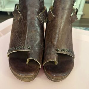BED|STU Distressed Brown Leather Mules